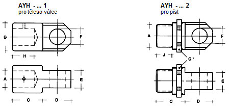 Otočné oko pro hydraulický válec, typ AYH